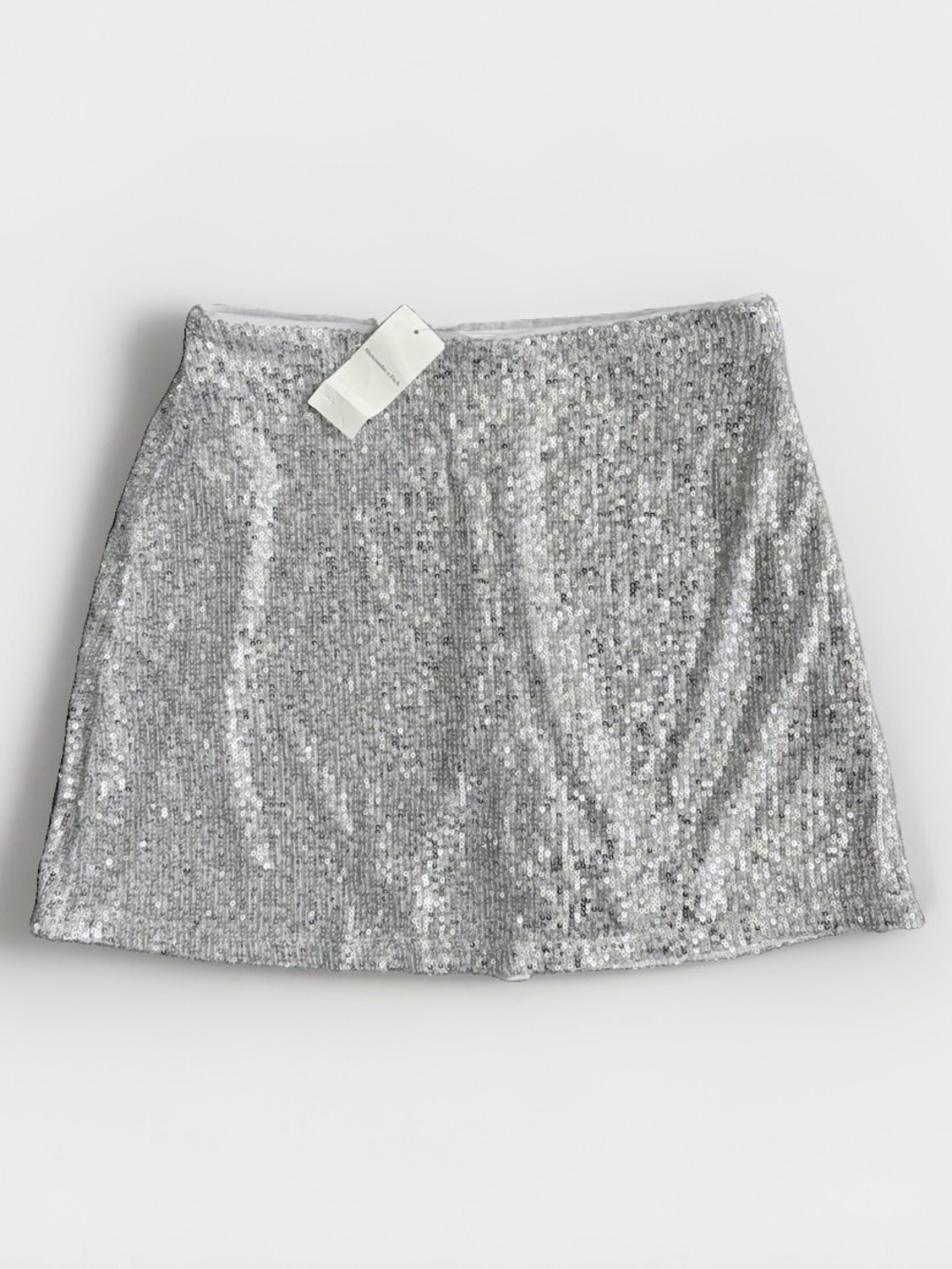 NWT Abercrombie & Fitch Scarlett Silver Sequin Mini Skort Size S Holiday Party